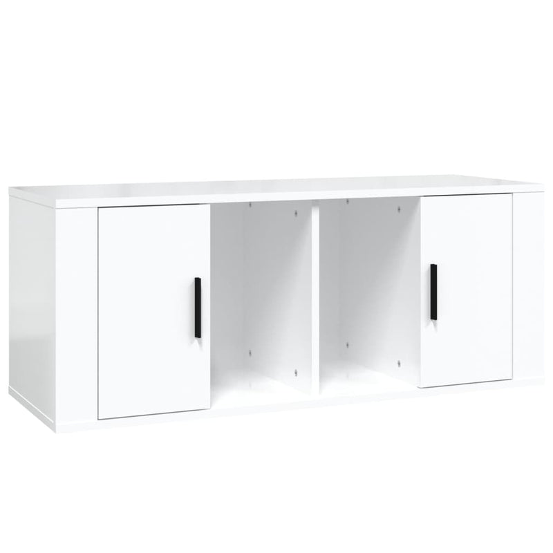 TV Cabinet High Gloss White 100x35x40 cm Engineered Wood Payday Deals