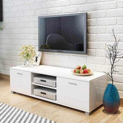 TV Cabinet High-Gloss White 140x40.5x35 cm Payday Deals