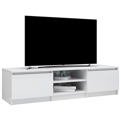 TV Cabinet High Gloss White 140x40x35.5 cm Engineered Wood Payday Deals