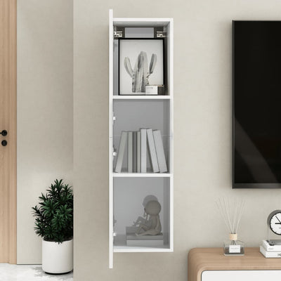 TV Cabinet High Gloss White 30.5x30x110 cm Engineered Wood Payday Deals