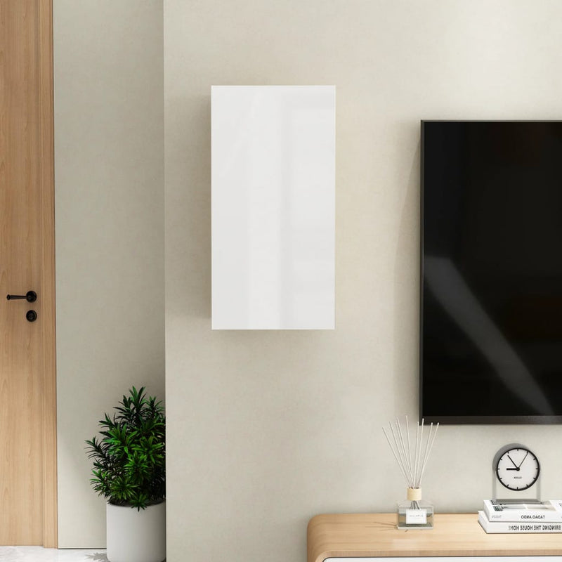 TV Cabinet High Gloss White 30.5x30x60 cm Engineered Wood Payday Deals