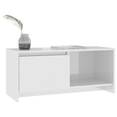 TV Cabinet High Gloss White 90x35x40 cm Engineered Wood Payday Deals