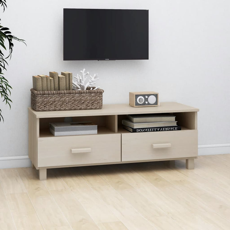TV Cabinet Honey Brown 106x40x40 cm Solid Wood Pine Payday Deals