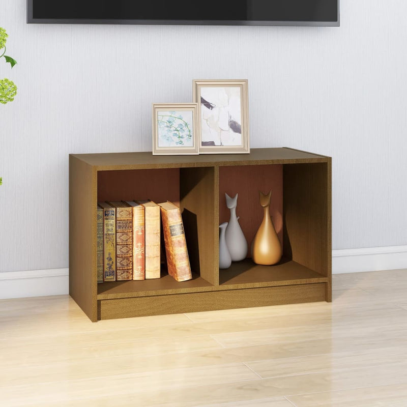 TV Cabinet Honey Brown 70x33x42 cm Solid Pinewood Payday Deals