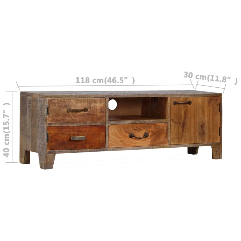 TV Cabinet Solid Wood Vintage 118x30x40 cm Payday Deals