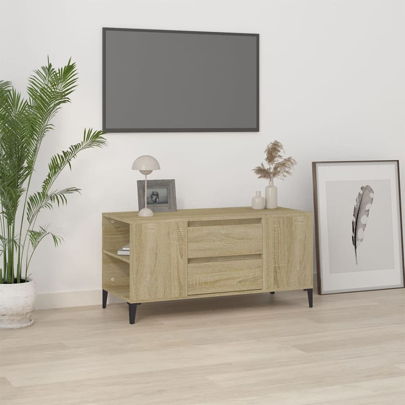 TV Cabinet Sonoma Oak 102x44.5x50 cm Engineered Wood Payday Deals