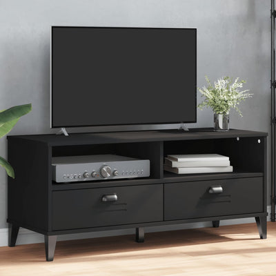 TV Cabinet VIKEN Black Solid Wood Pine