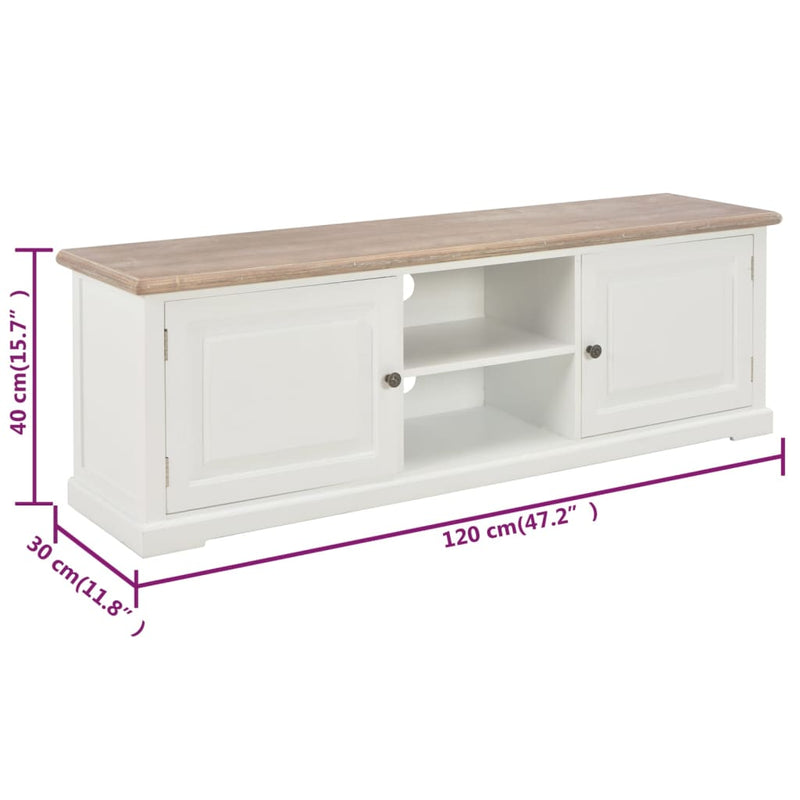 TV Cabinet White 120x30x40 cm Wood Payday Deals