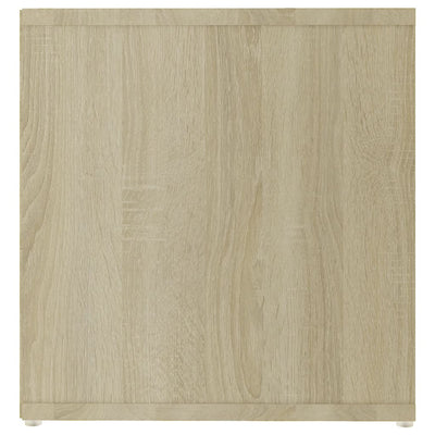 TV Cabinet White and Sonoma Oak 142.5x35x36.5 cm Engineered Wood Payday Deals