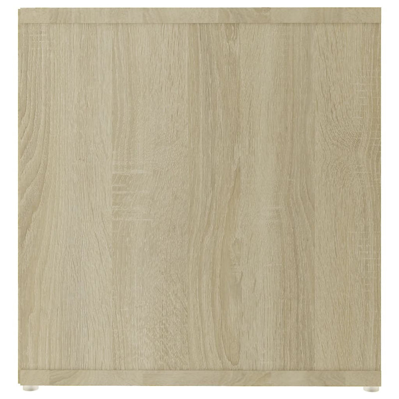 TV Cabinet White and Sonoma Oak 142.5x35x36.5 cm Engineered Wood Payday Deals