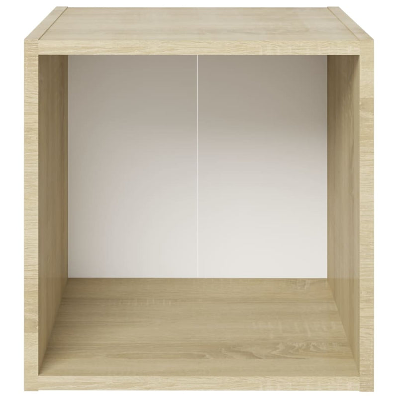 TV Cabinet White and Sonoma Oak 37x35x37 cm Engineered Wood Payday Deals