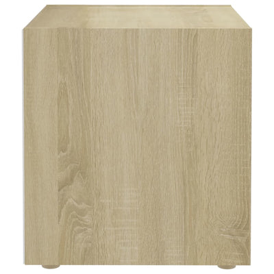 TV Cabinet White and Sonoma Oak 37x35x37 cm Engineered Wood Payday Deals