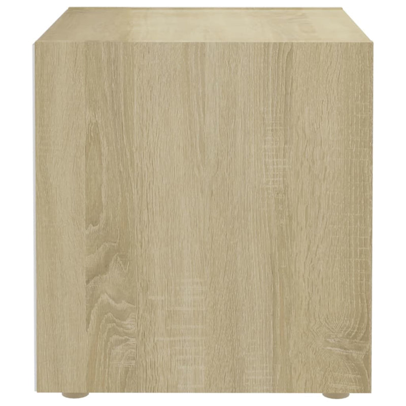 TV Cabinet White and Sonoma Oak 37x35x37 cm Engineered Wood Payday Deals