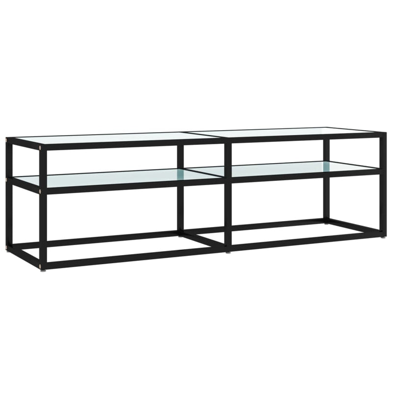 TV Cabinet White Marble 140x40x40.5 cm Tempered Glass Payday Deals