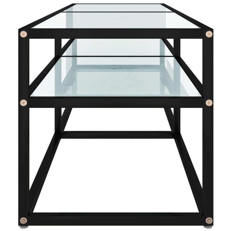 TV Cabinet White Marble 140x40x40.5 cm Tempered Glass Payday Deals