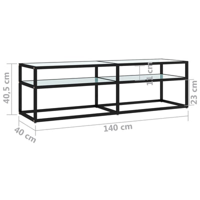 TV Cabinet White Marble 140x40x40.5 cm Tempered Glass Payday Deals
