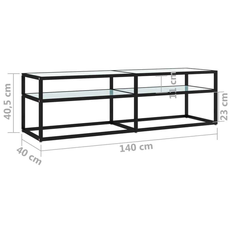 TV Cabinet White Marble 140x40x40.5 cm Tempered Glass Payday Deals