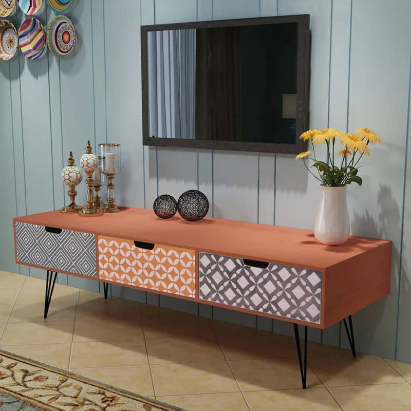 TV Cabinet with 3 Drawers 120x40x36 cm Brown Payday Deals