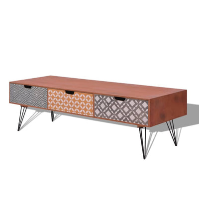 TV Cabinet with 3 Drawers 120x40x36 cm Brown Payday Deals