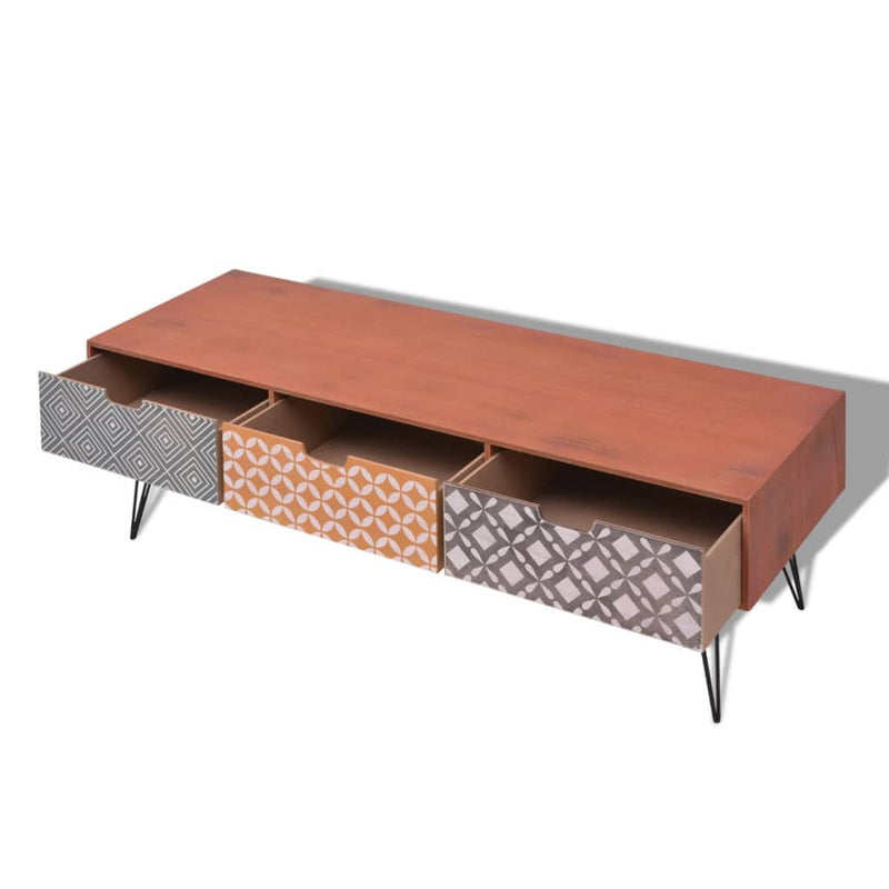 TV Cabinet with 3 Drawers 120x40x36 cm Brown Payday Deals