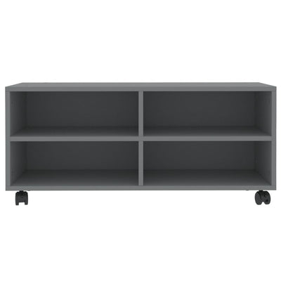 TV Cabinet with Castors Grey 90x35x35 cm Engineered Wood Payday Deals