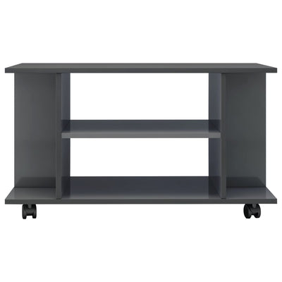 TV Cabinet with Castors High Gloss Grey 80x40x45 cm Engineered Wood Payday Deals