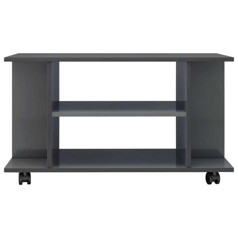 TV Cabinet with Castors High Gloss Grey 80x40x45 cm Engineered Wood Payday Deals