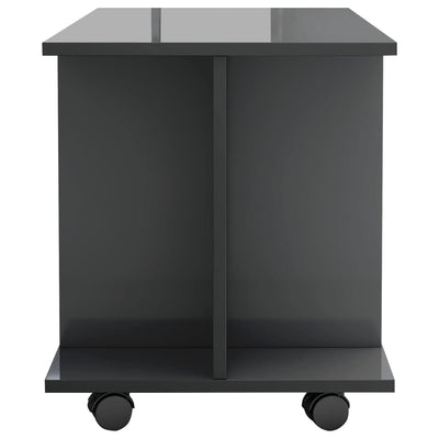 TV Cabinet with Castors High Gloss Grey 80x40x45 cm Engineered Wood Payday Deals