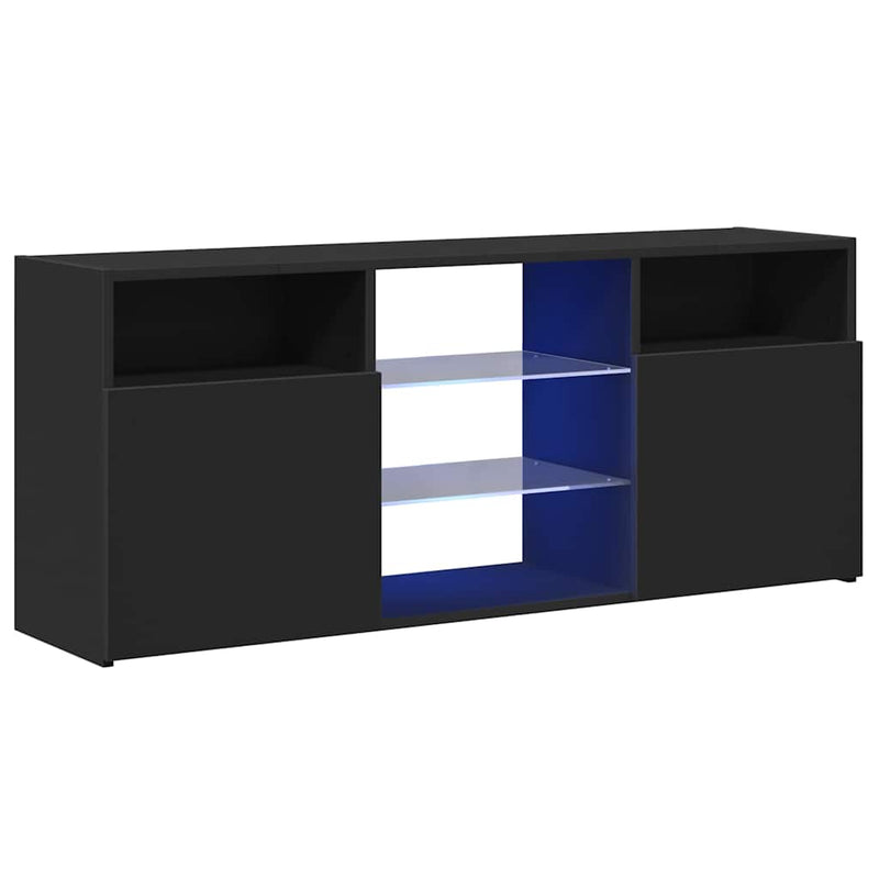 TV Cabinet with LED Lights Black 120x30x50 cm Payday Deals