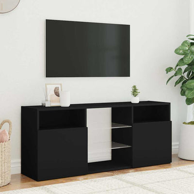 TV Cabinet with LED Lights Black 120x30x50 cm Payday Deals