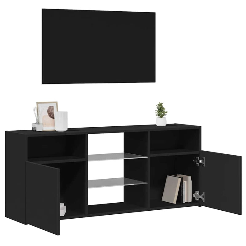 TV Cabinet with LED Lights Black 120x30x50 cm Payday Deals