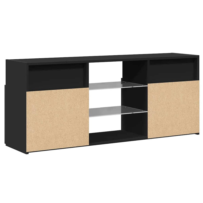 TV Cabinet with LED Lights Black 120x30x50 cm Payday Deals