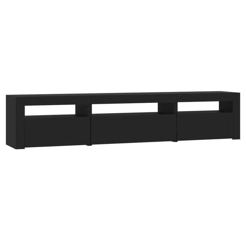 TV Cabinet with LED Lights Black 195x35x40 cm Payday Deals