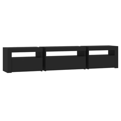 TV Cabinet with LED Lights Black 195x35x40 cm Payday Deals