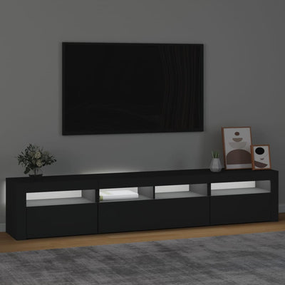 TV Cabinet with LED Lights Black 210x35x40 cm Payday Deals