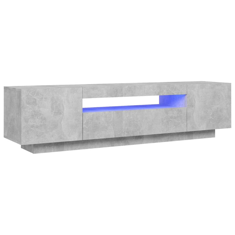 TV Cabinet with LED Lights Concrete Grey 160x35x40 cm Payday Deals