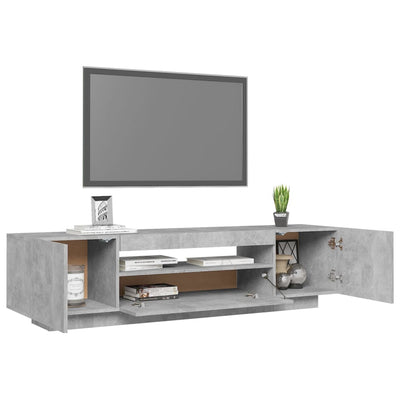 TV Cabinet with LED Lights Concrete Grey 160x35x40 cm Payday Deals