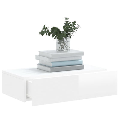 TV Cabinet with LED Lights High Gloss White 60x35x15.5 cm Payday Deals