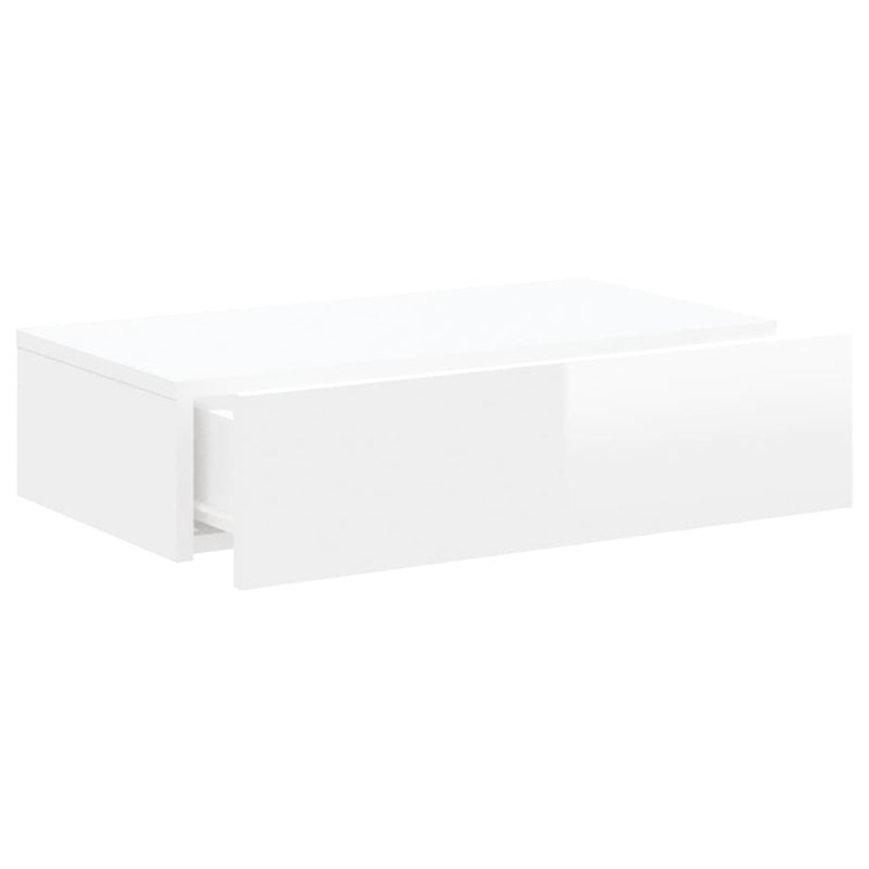 TV Cabinet with LED Lights High Gloss White 60x35x15.5 cm Payday Deals