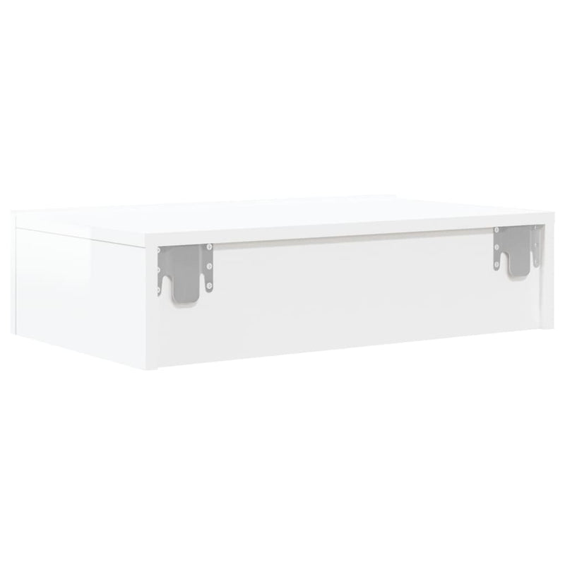 TV Cabinet with LED Lights High Gloss White 60x35x15.5 cm Payday Deals