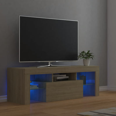 TV Cabinet with LED Lights Sonoma Oak 120x35x40 cm Payday Deals