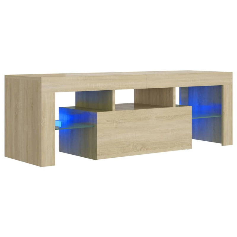 TV Cabinet with LED Lights Sonoma Oak 120x35x40 cm Payday Deals