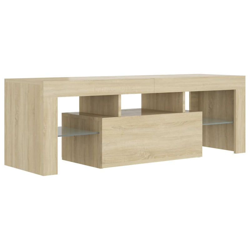 TV Cabinet with LED Lights Sonoma Oak 120x35x40 cm Payday Deals
