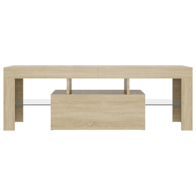 TV Cabinet with LED Lights Sonoma Oak 120x35x40 cm Payday Deals