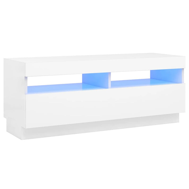 TV Cabinet with LED Lights White 100x35x40 cm Payday Deals