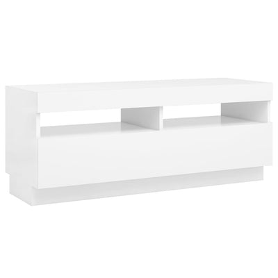 TV Cabinet with LED Lights White 100x35x40 cm Payday Deals