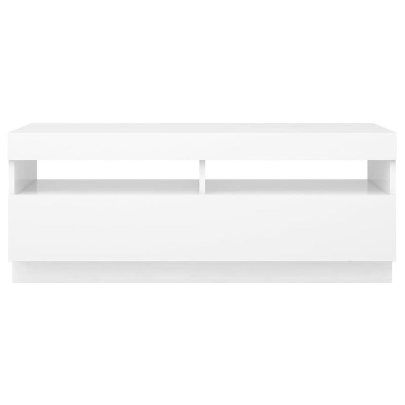 TV Cabinet with LED Lights White 100x35x40 cm Payday Deals