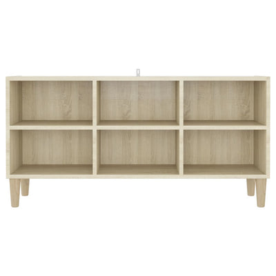 TV Cabinet with Solid Wood Legs Sonoma Oak 103.5x30x50 cm Payday Deals