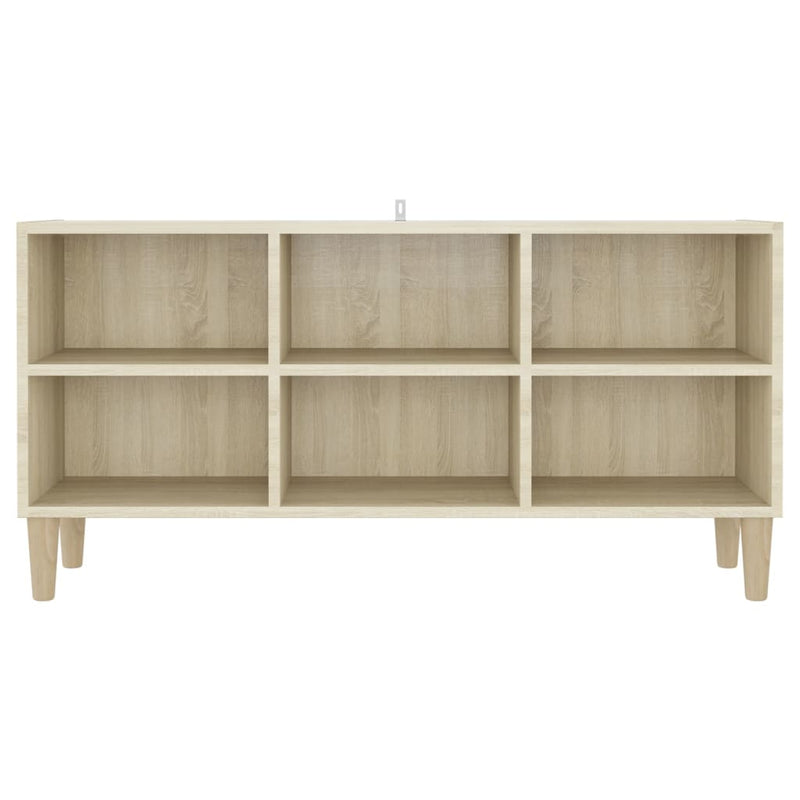 TV Cabinet with Solid Wood Legs Sonoma Oak 103.5x30x50 cm Payday Deals