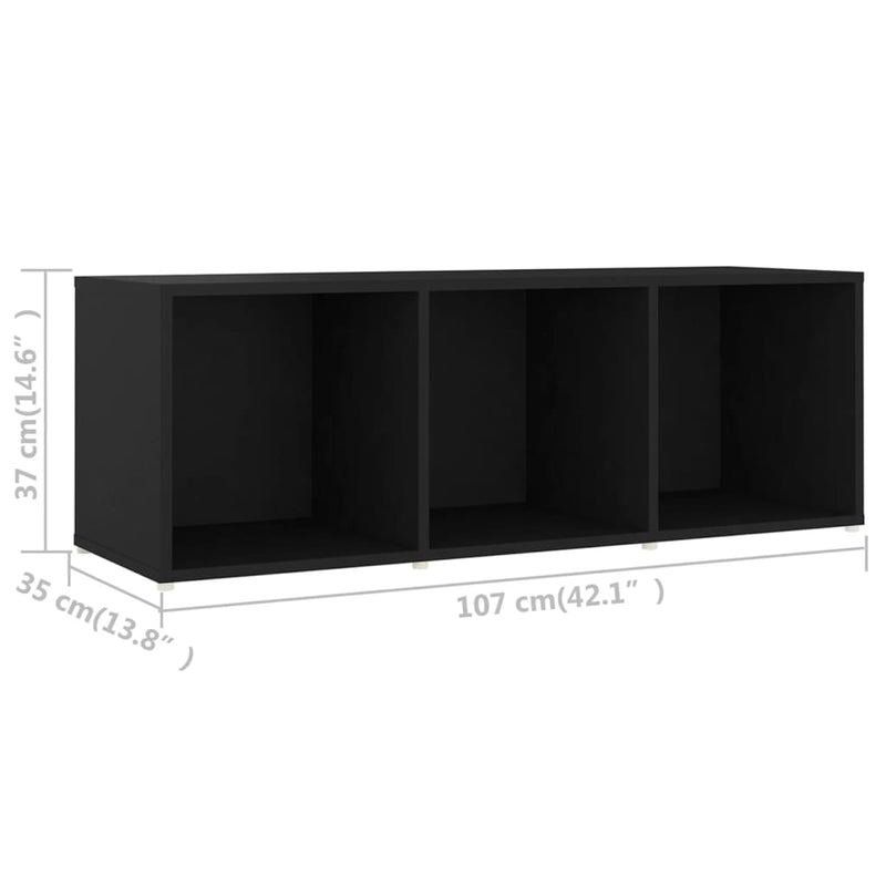 TV Cabinets 2 pcs Black 107x35x37 cm Engineered Wood Payday Deals